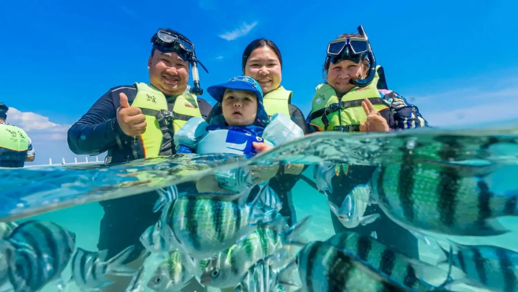 Fun day of snorkeling for all the family - at The De Mer Resort